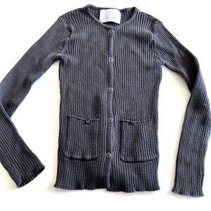 Zara girls dark gray ribbed sweater cardigan size 11/12